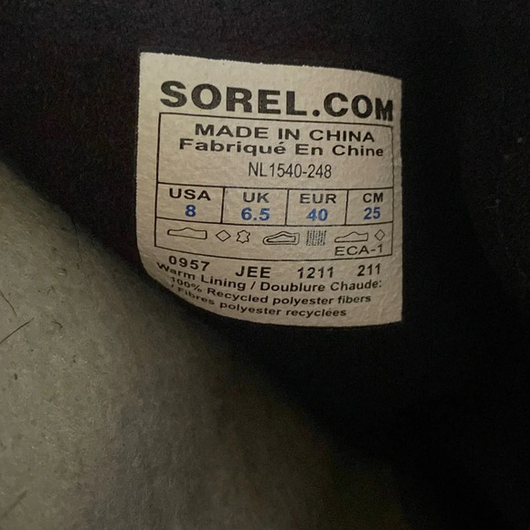 Sorel Joan of Arctic Snow Boots Black Faux Fur Size 8 Brown Fur Cuff - Picture 6 of 15